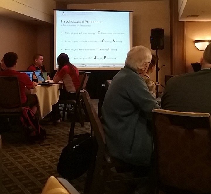 deanna_divito's tweet photo. We're talking about #MBTI at #SCNST16 and all I can think of is INTEG 221 and "dichotomies are a trap" #KIproblems https://t.co/bpWuvby5su