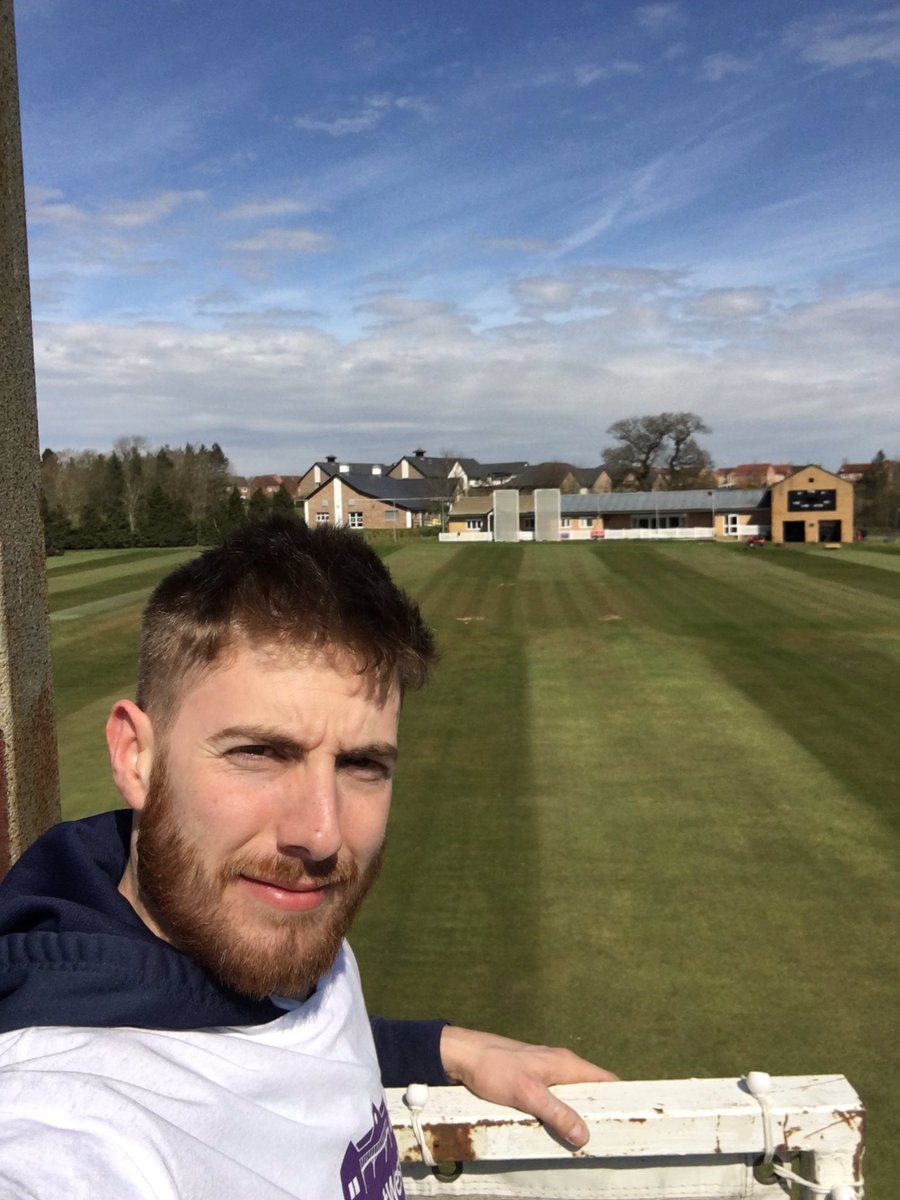Chip2k3's tweet photo. #blindselfie from the top of the sight screen @OfficialGOCC #NatWestCricketForce https://t.co/QqFNLJhWfo