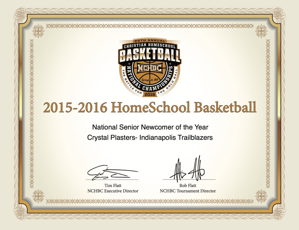 NCHBCLive's tweet image. Congratulations to the 2015-16 #HomeSchool Basketball National SR Newcomer of the YR Crystal Plasters of @inblazers