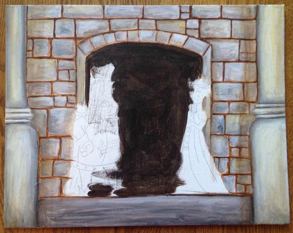 Some early morning progress on the background. #painting #wip #art #illustration