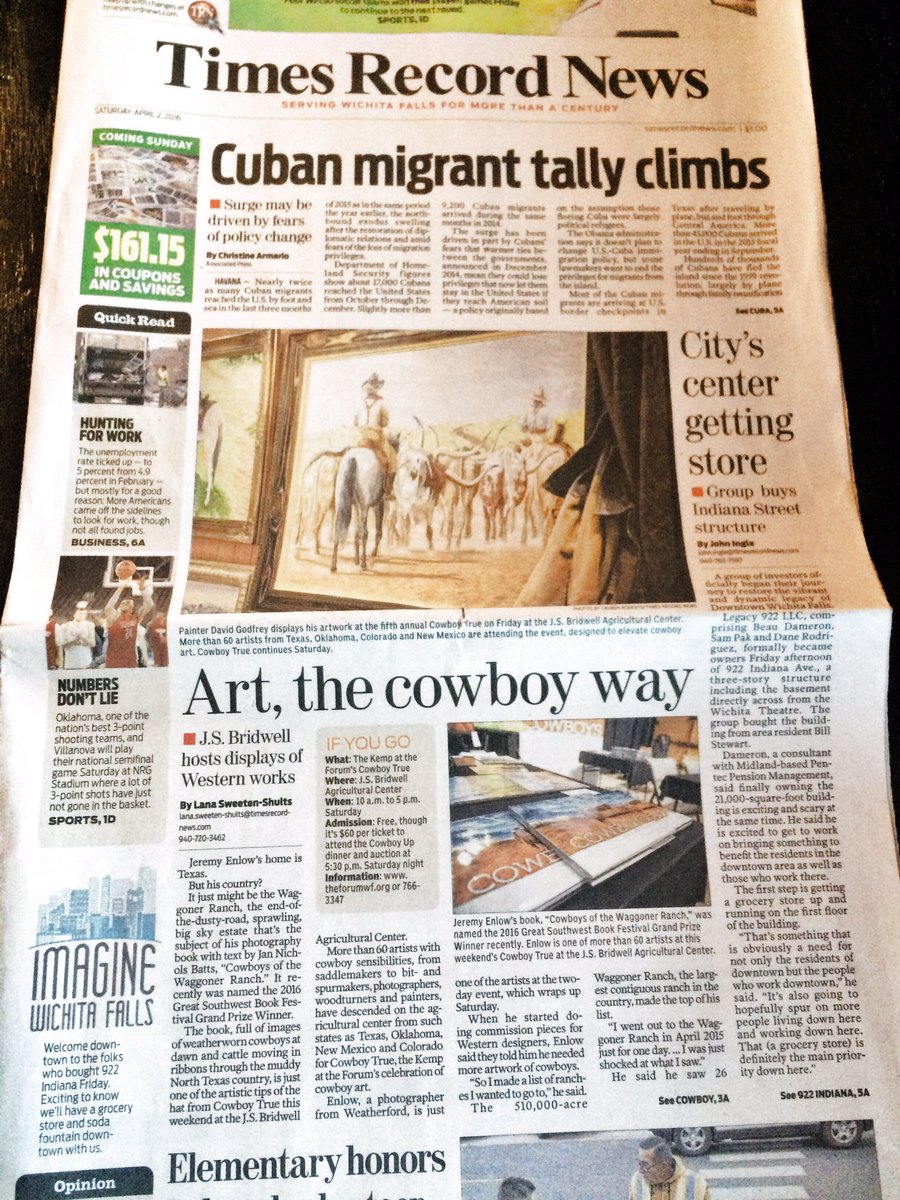 WaggonerCowboys's tweet photo. We're proud to be on the front page of today's @timesrecordnews #cowboytrue #chooseWF https://t.co/KHJ7guHrFI https://t.co/Y2qCppBtw9