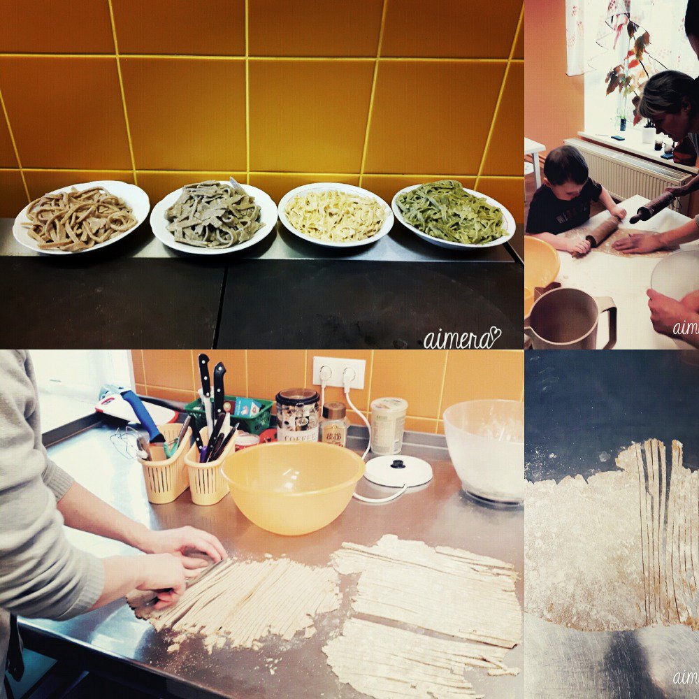 kanepites's tweet image. Makaroni no Griķu miltiem ar spinātiem, Plēkšņu miltiem, zirņu miltiem un pilngraudu kviešu miltiem.