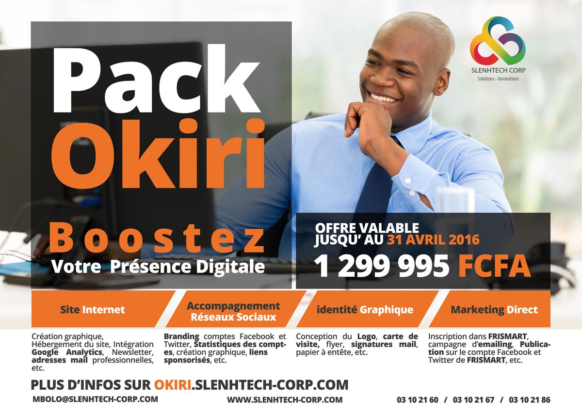 SlenhTech's tweet photo. #Website + #SocialMedia + #GraphicDesign + #MarketingDirect = #PackOkiri https://t.co/R5YSL5ciNG #Gabon #Libreville https://t.co/Vl9uLfWBa6