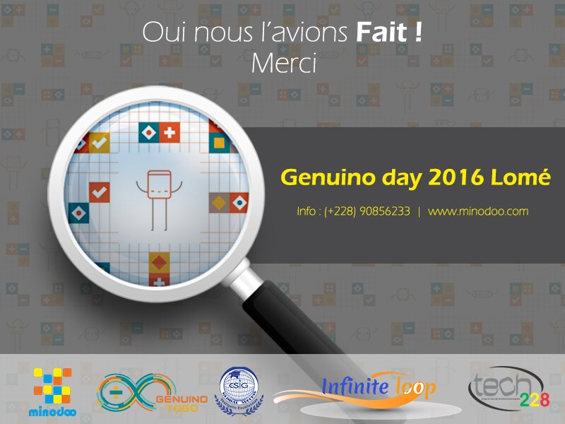 noble_akonu's tweet photo. Oui,c'est fait !
@minodoo228 vous dit Merci☺#ArduinoDay16 #GenuinoDay16 #GenuinoDayTogo #TGTech @tech228 #fb https://t.co/2t1J6U9Goy