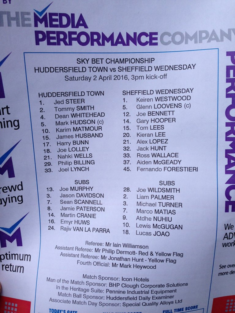 AccessWednesday's tweet photo. Team news at the John Smiths Stadium #AccessWednesday https://t.co/luvzQfpdZF