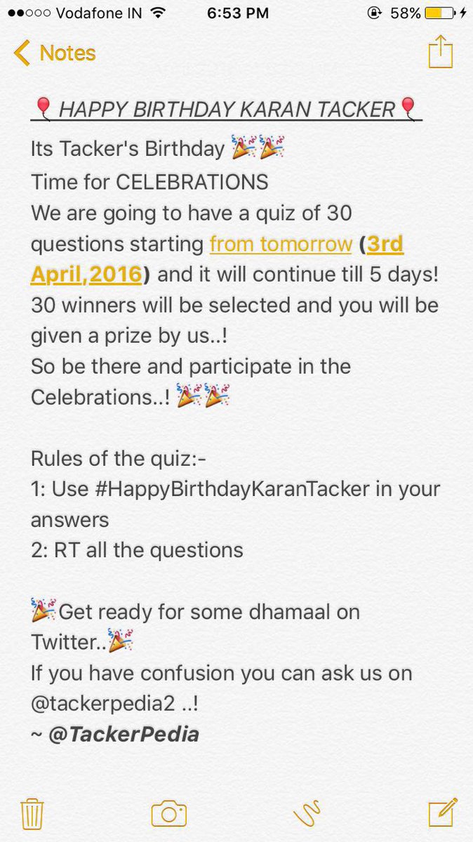 🎉🎉 Get ready Tackerians for some dhammal on twitter. @karantacker's birthday is approaching soon! #CelebrationsBegin