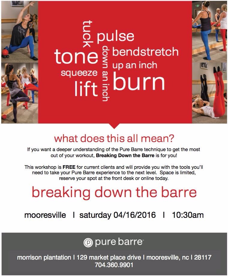 purebarrelkn's tweet photo. Time to break it down! Sat. April 16th in Mooresville will be our next #BreakingDownTheBarre class. Sign up now! https://t.co/WhGiPPjkTx