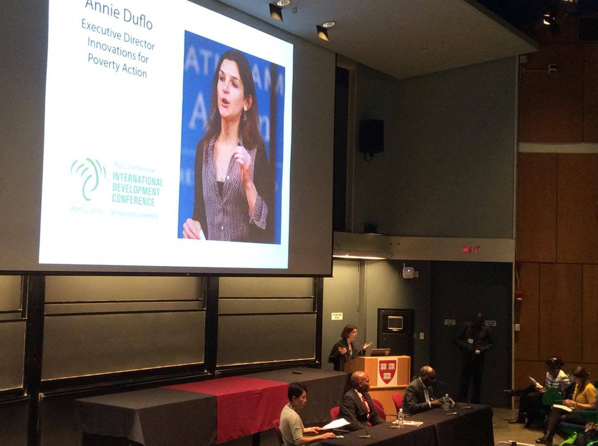 IDCatHarvard's tweet photo. "What's most important is to understand why something works or doesn't and for whom" Annie Duflo @poverty_action https://t.co/2QAuYvfMF4