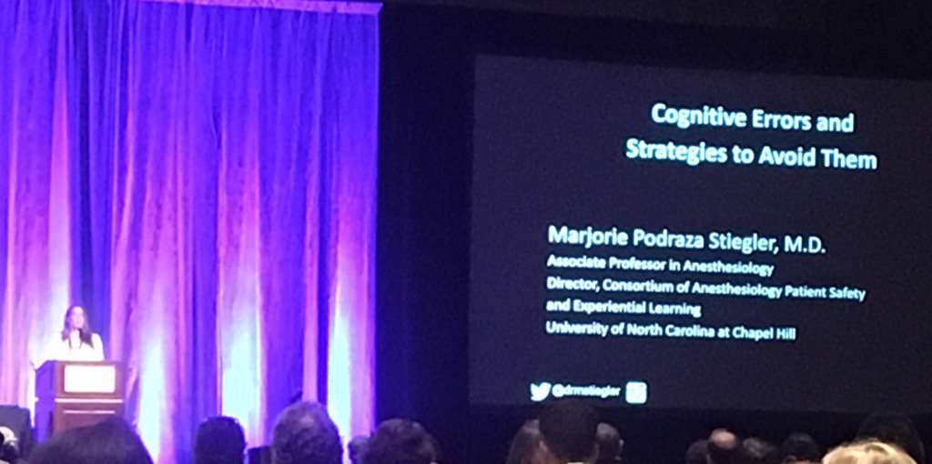 PedsAnesNet's tweet image. Dr. Stiegler begins with Types of Cognitive Errors by #SPACOS2016