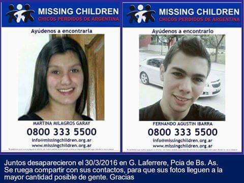Nos ayudan a encontrar a Martina y a Fernando? Por favor RT https://t.co/ZV9Q3BYMtu