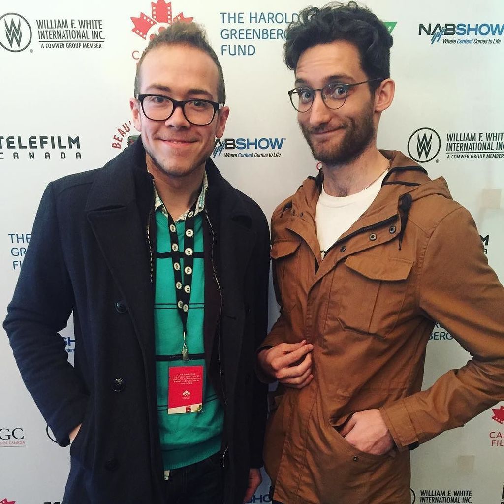 emily_dix's tweet photo. @kentonblythe and @conorrand at @canfilmfest #indiecinema #Toronto #premiere #film #movie … https://t.co/vcHCceKD43 https://t.co/EfY8cD439t