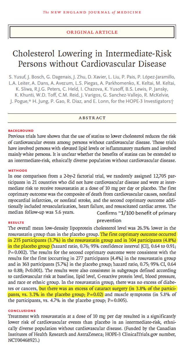 EricTopol's tweet photo. First randomized trial to show the risk of cataracts w/ statins https://t.co/v2ZSYenZUG @NEJM #ACC16 https://t.co/JorjfpJsn6