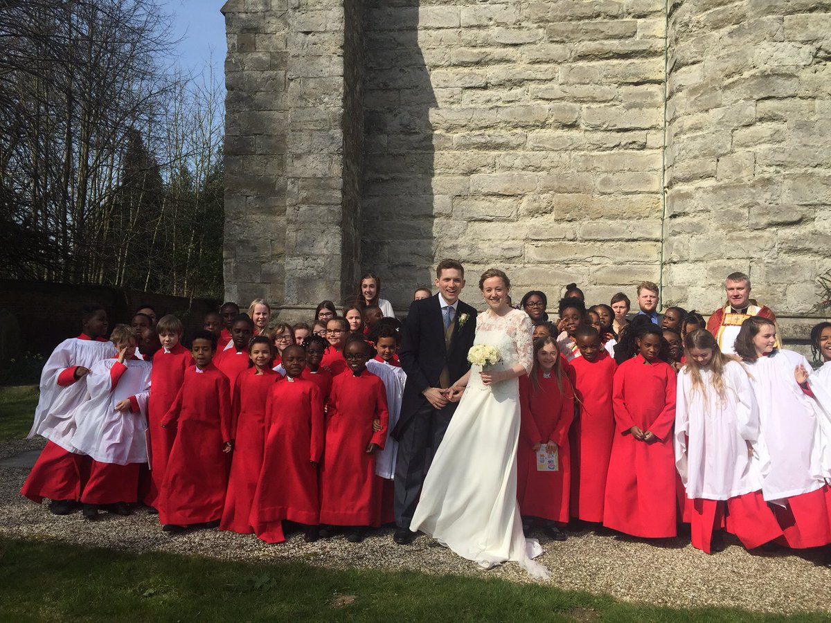 SJDKennington's tweet photo. Our choirs did a fantastic job at their director's wedding today. Congratulations Ben and Charlotte! @SJDK_Children https://t.co/Xborg0gsOV