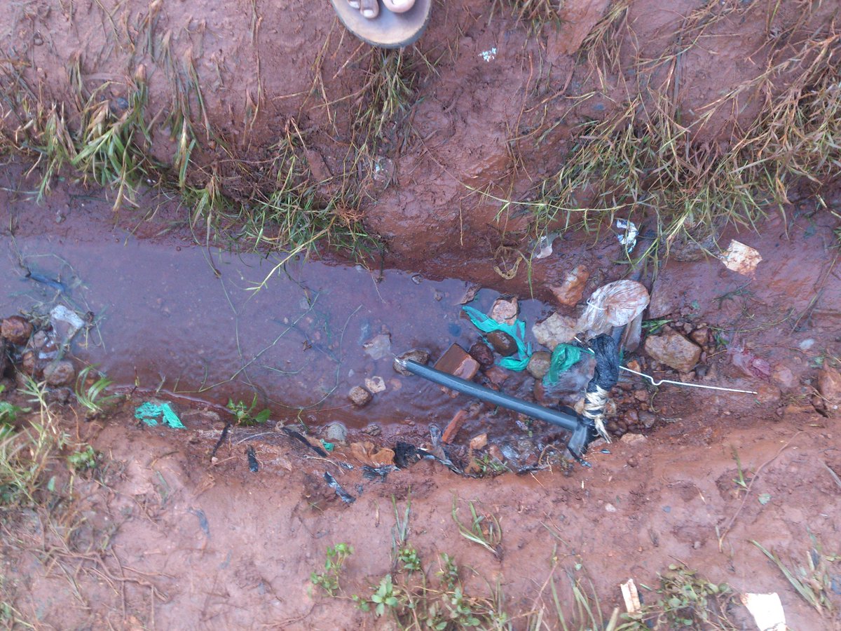 Broken water pipe in luzira 50 meters above Bishop Cipriano s.s day section <a href="/nwscug/">NWSC 🇺🇬</a>
