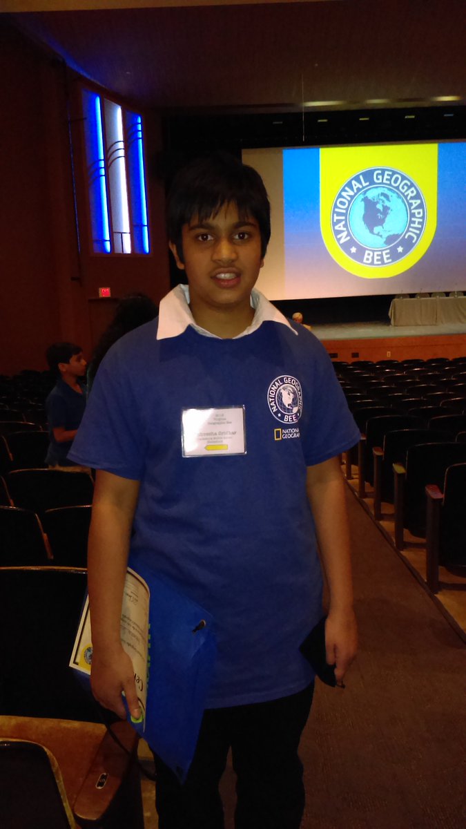 VAGeogAlliance's tweet photo. Congratulations to 2016 Virginia Geo Bee winner Vishvesha Sridhar #VAgeobee #NatGeobee https://t.co/muYDrvm7Oo