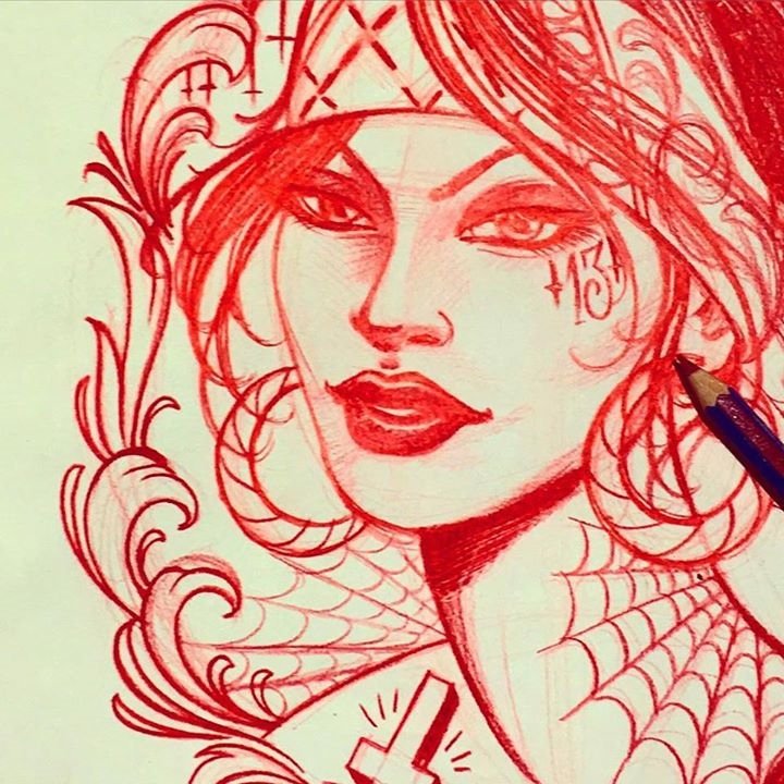 LauraSatanaClub's tweet photo. Dessin par Laura Satana !*.* #Drawing #LauraSatana #Paris #TattooedLady #ExxxoticTattoos https://t.co/465lOII1sL