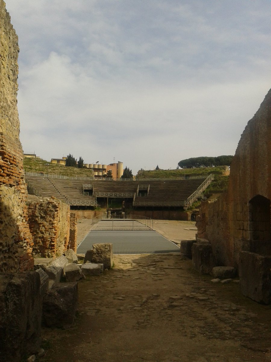 ClassicsTrinity's tweet image. Today we saw the smelly Solfatara crater and walked in the footsteps of gladiators at the vast Pozzuoli amphitheatre