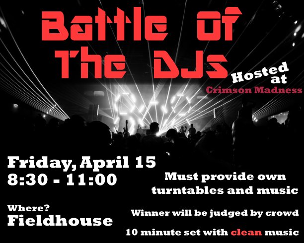 TheAgencyIUP's tweet photo. Calling All DJs! Come show off your skills during Crimson Madness!! #sirmixalots #droppingtracks @IUPstudents https://t.co/JNWAADKBVv