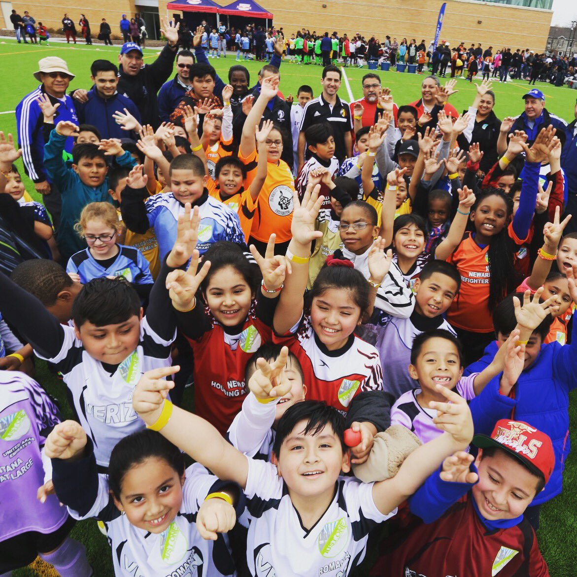 JustOneSoccer's tweet photo. @NJYouthSoccer @NewYorkRedBulls @HorizonBCBSNJ @toppscards @jag_pt1 Celebration of Soccer! #soccer #futbol #newark https://t.co/nlaSG9jxJc