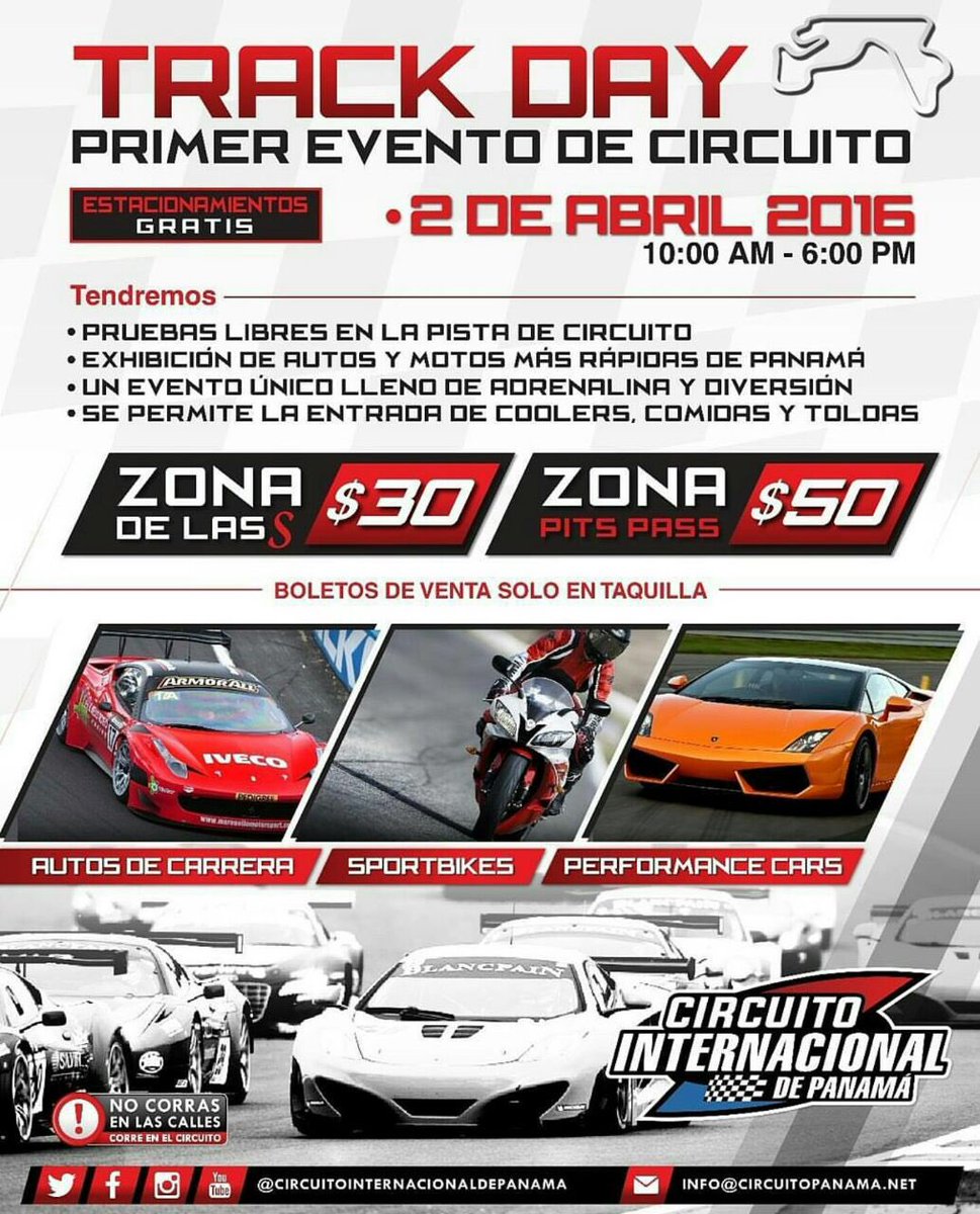 Hoy es el Track Day en el Circuito Internacional de Panamá! #yacasi #tenemospistaenpty