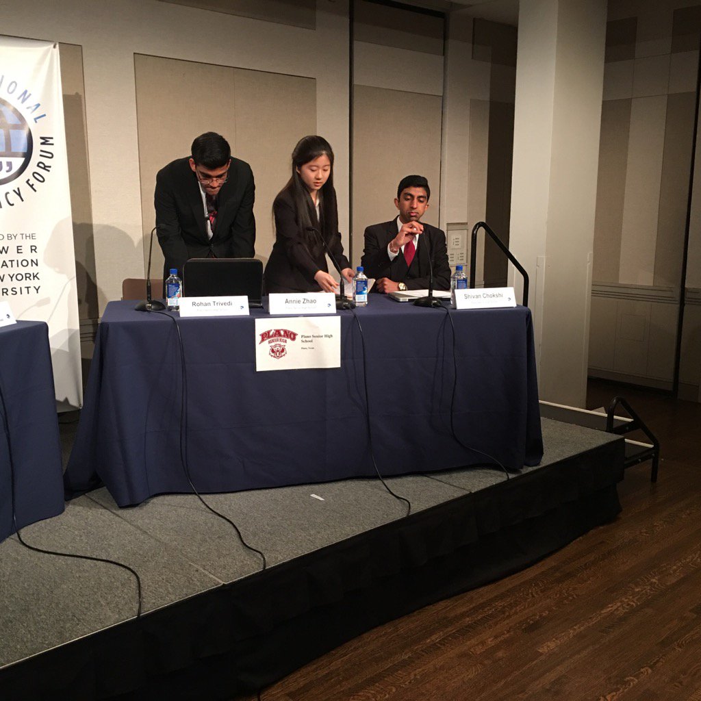 Plano Sr debaters ready for the semifinals of IPPF in New York City