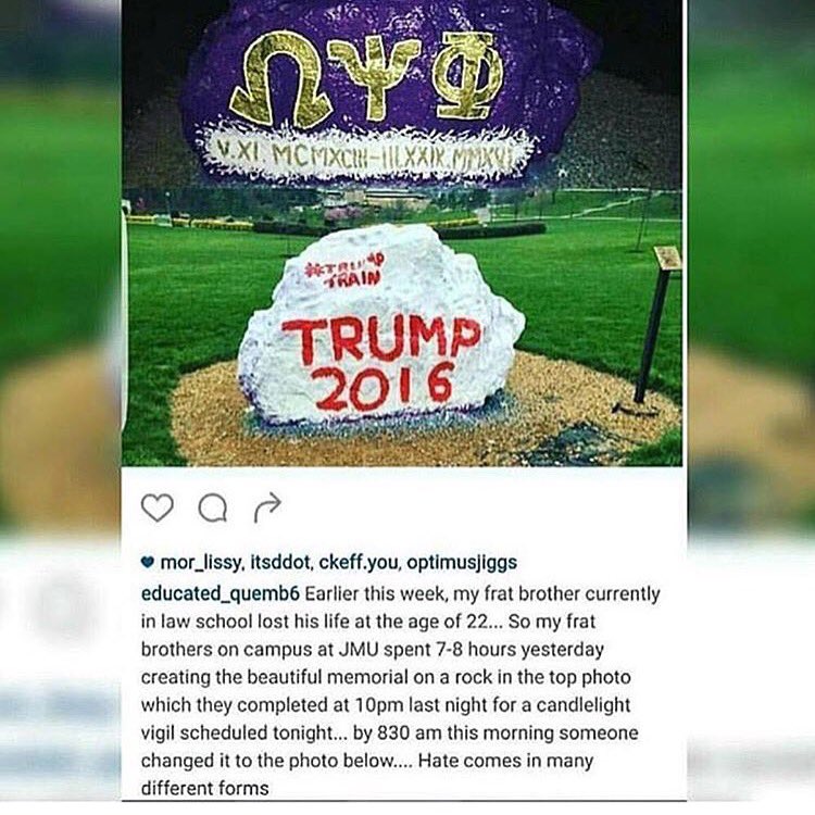 Coach_HugginsII's tweet photo. #TrumpTrain disrespecting a mural of a fallen brother of Omega... Smh RIP Team #3rdD https://t.co/oYmtbqqjTT