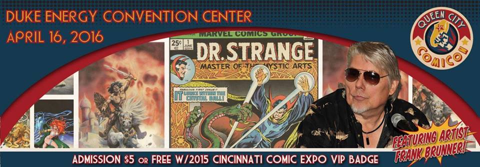 QueenCtyComicon's tweet photo. #FeaturedArtistWeekend: Make sure you get tickets to see talented artist Frank Brunner during #QCC16 on 4/16 https://t.co/Rr2Q2qsOR0