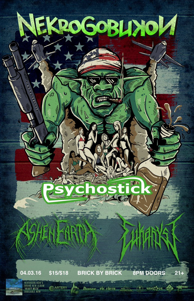 Eukaryst's tweet photo. Tomorrow is the dawn of the shred. Get your tix today while they're still $15! @BrickbyBrickSD @Nekrogoblikon https://t.co/7mvzAsrGeL