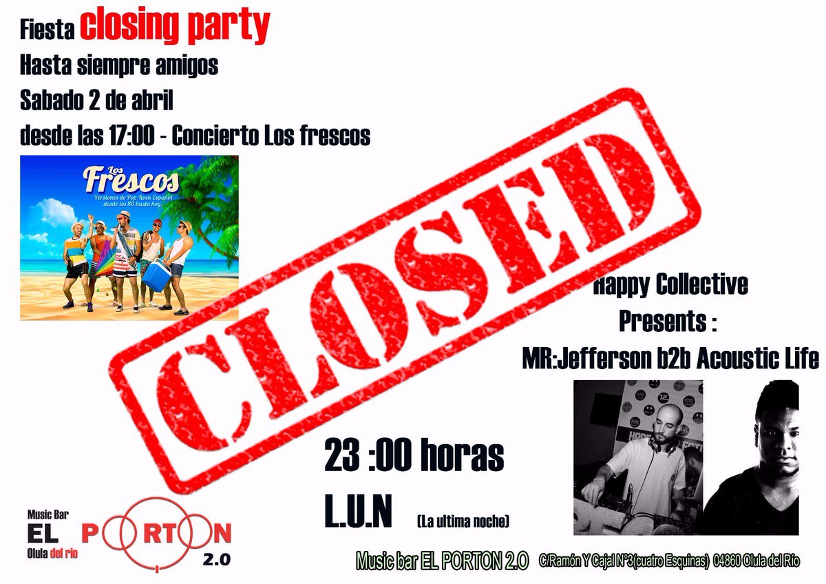 AcousticLife_HR's tweet photo. Nos vemos esta noche en Dospuntocero El Portón//Line Up:  @MrJeffersonLive + @AcousticLife_HR #LaUltimaNoche https://t.co/obGyAR1QbK