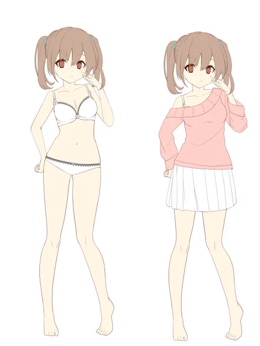 深夜のひっそり落書き!今日は落書きできなかったので前にUPした立ち絵ラフの線画をUPして早めに寝ます_ _。オヤスミナサイ! 