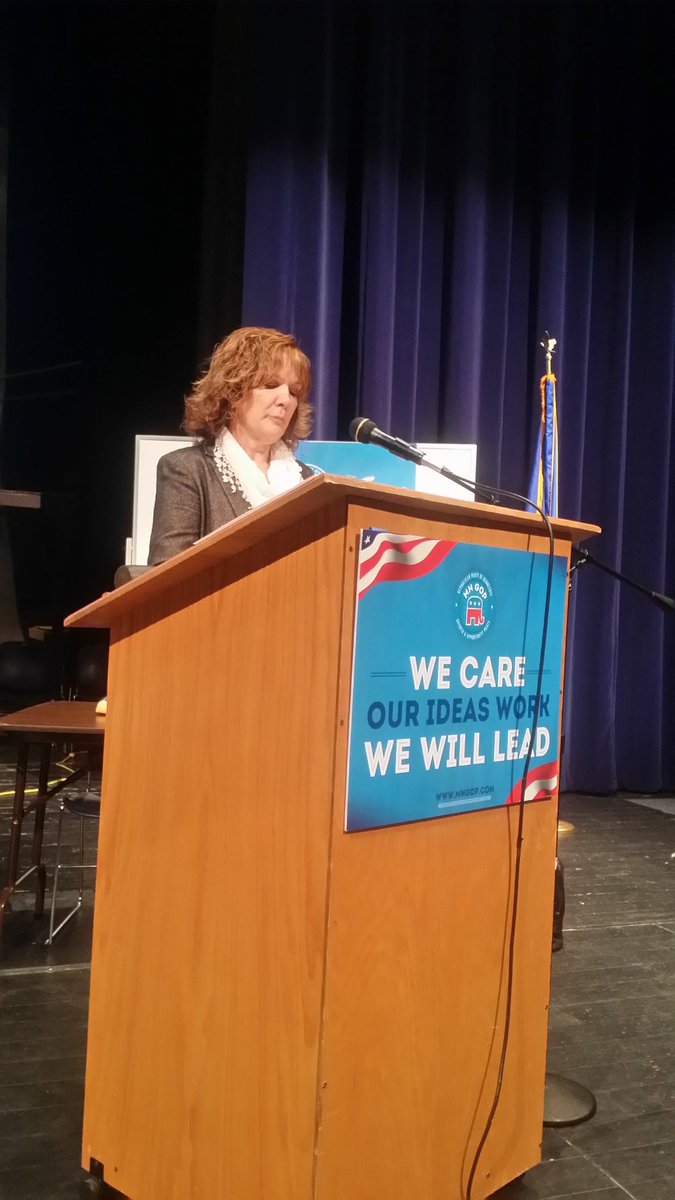 WrightGOP's tweet photo. Jeanne Holland adressing 30B Delegates here at the convention. 
#WrightGOP #MNGOP https://t.co/4Nwju5CTiC