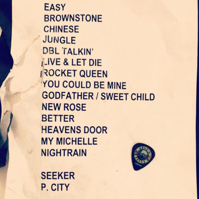 RockRollHSBook's tweet photo. Set list from last nights GnR show at the Troubadour! 😳#GunsNRoses #Troubadour #hollywood #sunsetstrip #LosAngeles https://t.co/DIepE6b97O