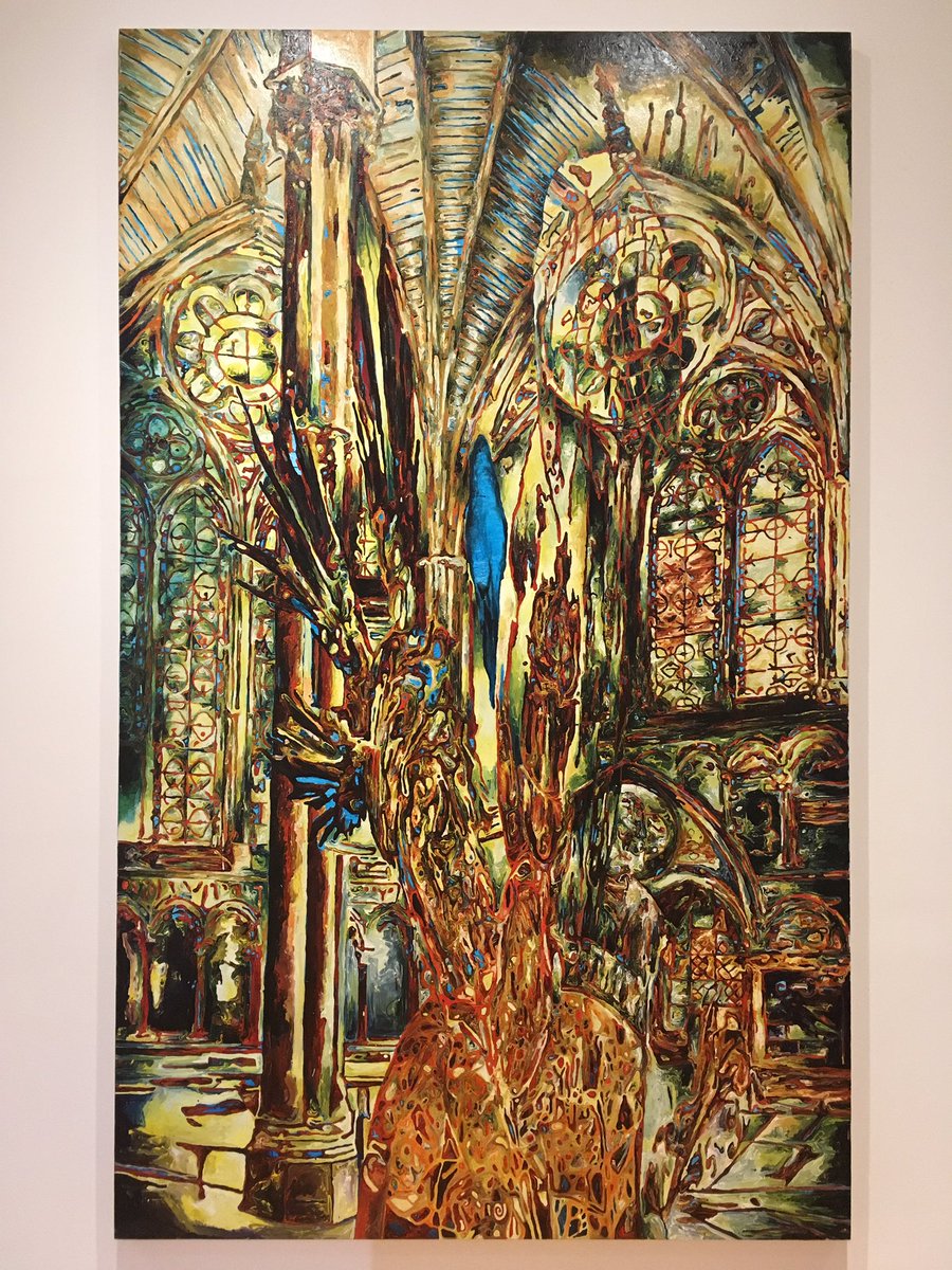 ArchtreeArts's tweet photo. Last day I'll get to guard #stevedibenedetto paintings for @TheAldrich #showchange https://t.co/M1QxVXWgHd