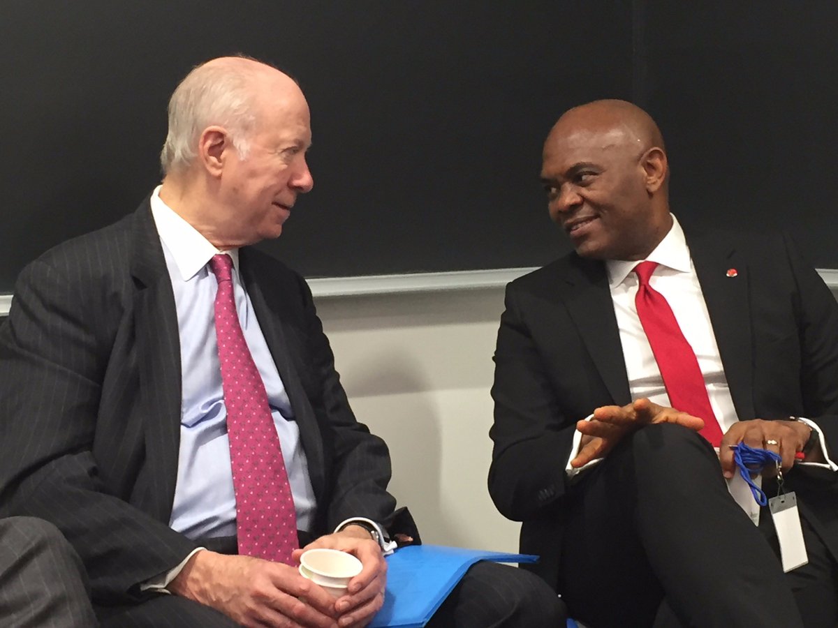 TonyElumeluFDN's tweet photo. The collaboration between #TEF and @Kennedy_School. @TonyOElumelu and @David_Gergen at the #IDC2016 conference. https://t.co/DSlzUc6kCd