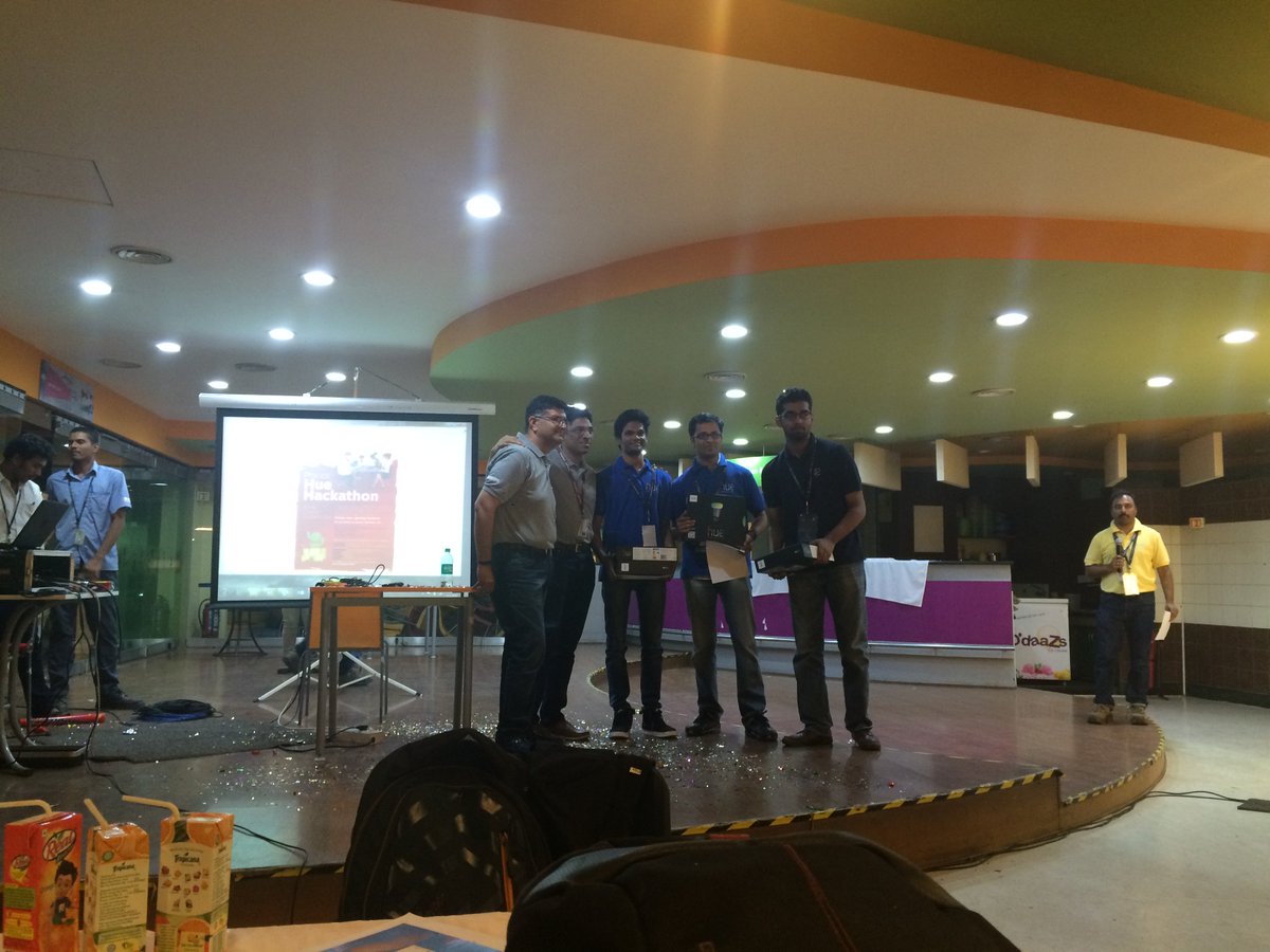 ANILSAGAR's tweet photo. Wohooo!! Won First place in #philipshuehackathon Power of #APIs @Apigee proved using @tweethue + @Uber = "Hueber" https://t.co/KSiqrcpyyY