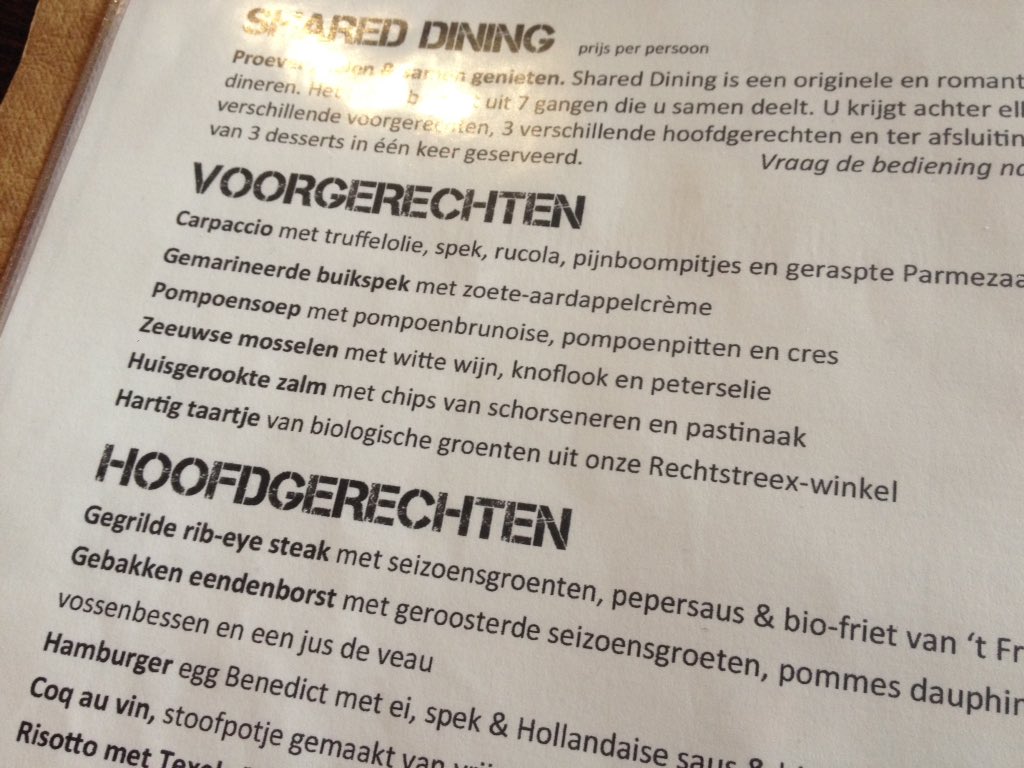 RachelleEerhart's tweet photo. Na #ERgroeit eten met de #BosBaas bij @HotelStroom, allemaal @Rechtstreex producten op de kaart! https://t.co/Z7RyzarnJ3