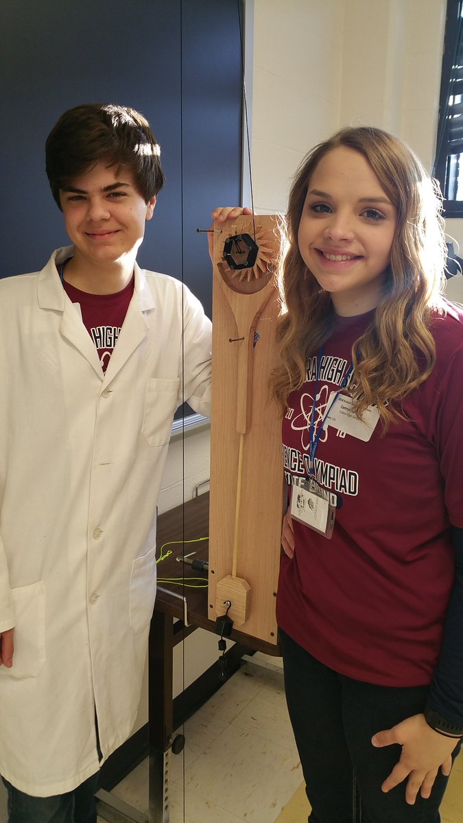 Barbie_Hartwell's tweet photo. Camryn and Andrew @ It's About Time, state Science Olympiad meet. Thanks, Mr. Galemore! @SplichalJulie @EudoraHS https://t.co/bnCgkJuasf