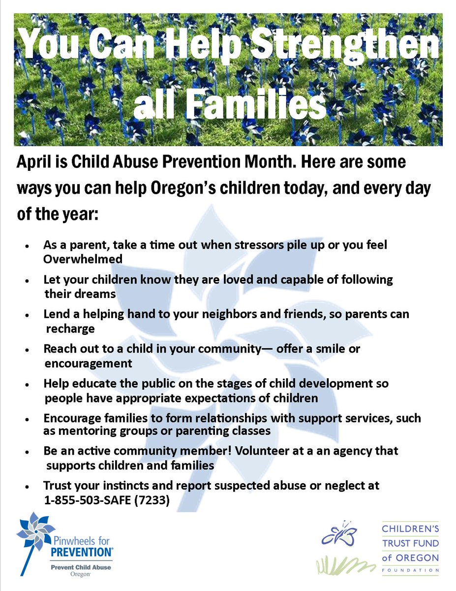 It's #ChildAbusePreventionMonth and to promote #GreatChildhoods here are some great tips anyone can use, everyday.