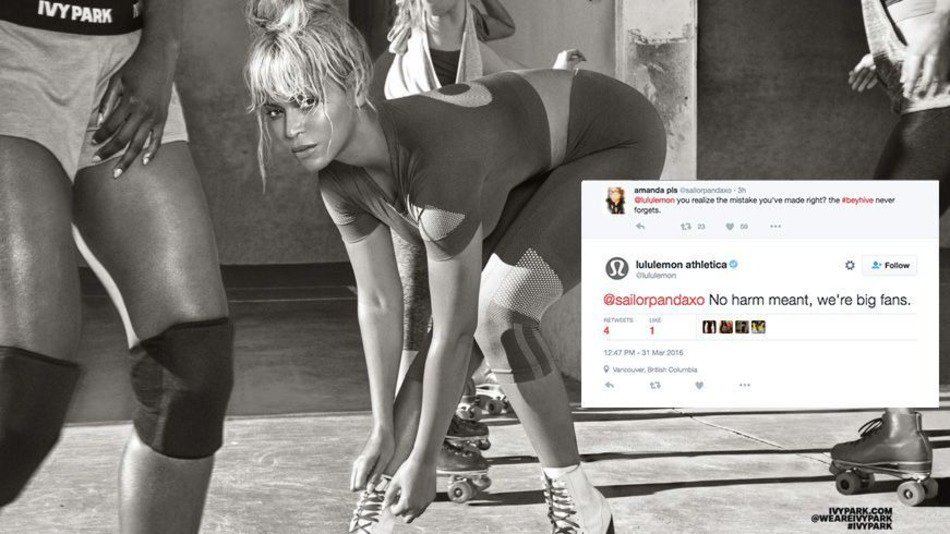 mashable's tweet image. Lululemon tried to throw shade at Beyoncé and instantly regretted it. Obviously. on.mash.to/1SuNb96