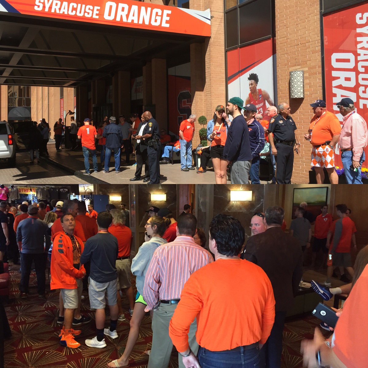 Cuse_MBB's tweet photo. Buzzing with activity at the team hotel. We're under 6 hours until tip-off! 
#CuseMode 🍊
#FinalFour https://t.co/yIEXVq6h2u