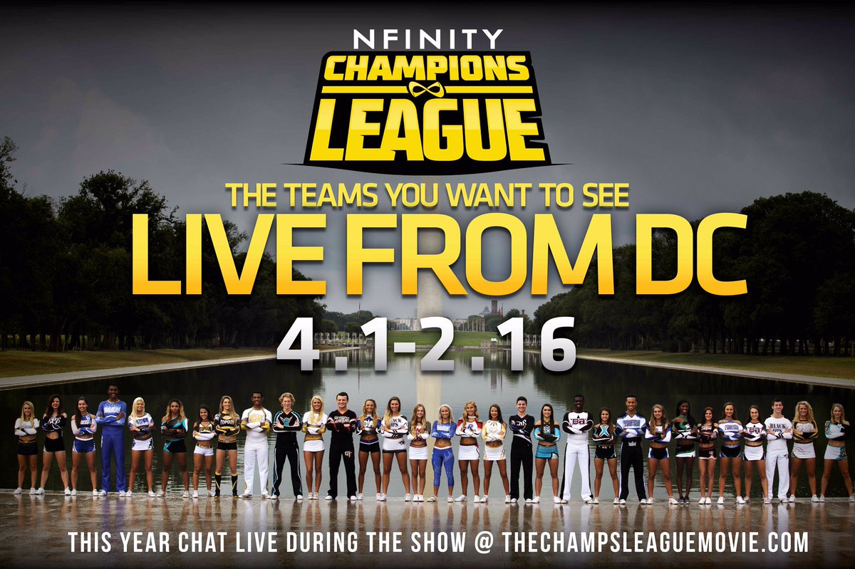 thechamp_events's tweet image. 7:45pm EST- 🆑3️⃣ finals go LIVE 👉 thechampsleaguemovie.com 😍 $17.99 (@cheerUPDATES discount code #CUCL16 - $3 off!)