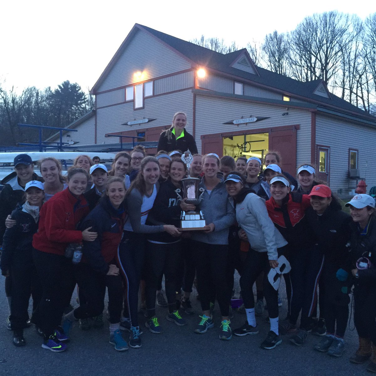 PennWRowing's tweet photo. Exciting racing at #DocHosea. 1V wins a close one vs 'Cuse, NU, and URI. The Orange Challenge Cup heading to Philly https://t.co/n9BGGywuRq