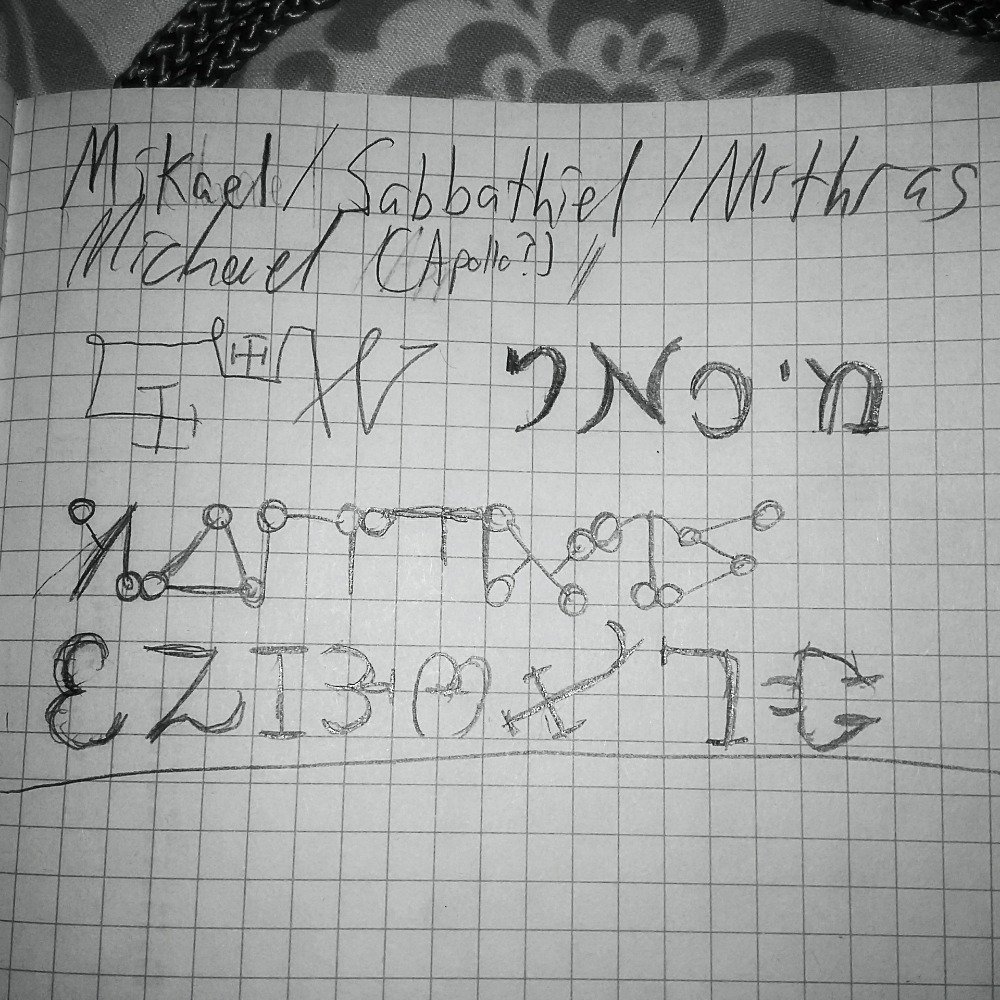 Rhapsodypride's tweet photo. The many names of #Archangel #Michael 
#hebrew, Agrippa's angelic Script, Enochian and more
#IStudyTooMuch https://t.co/1kuSm7K1vn
