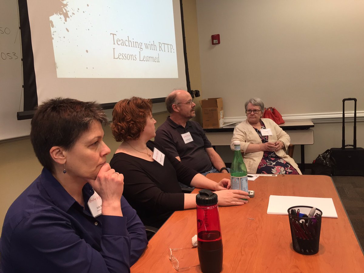 TCHagood's tweet photo. #UGARTTP #facdev institute panel: Teaching with #RTTP: Lessons Learned. @ReactingTTPast https://t.co/cr6xwpP0yt