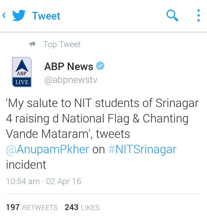 nagesh_r_rao's tweet photo. What happened to froth in mouth Arnab @TimesNow &amp; @RShivshankar on #NITSrinagar issue? 
Scared of Geelani?
#Cowards https://t.co/jVD1kAdTe4