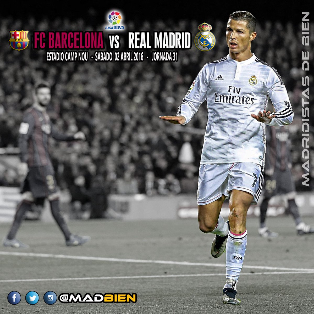 madbien's tweet photo. LES MANDA UN SALUDO!!

EL ACABADO!!!!  SIIIIUHHHHHHHHHHHHHHHHH!!!

@CRISTIANO

BARCELONA 1 - 2 REAL MADRID https://t.co/CWw7kj2RuQ