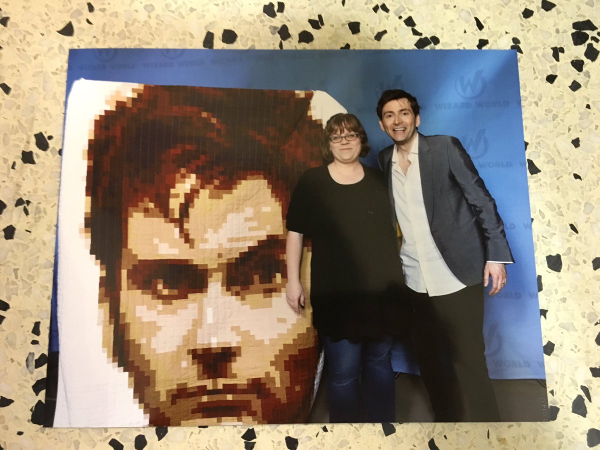 KristyDaum's tweet photo. Look what happened today @TheBloggess my quilt was photographed with #DavidTennant https://t.co/8hgeckxTty