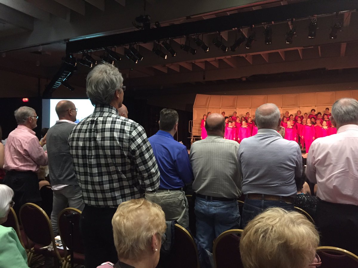PCaCappella's tweet photo. Not sure if we were more impressed by the sound of Greenville in Harmony or by their cheering section #SweetAdHubby https://t.co/ePfEZXyc6p