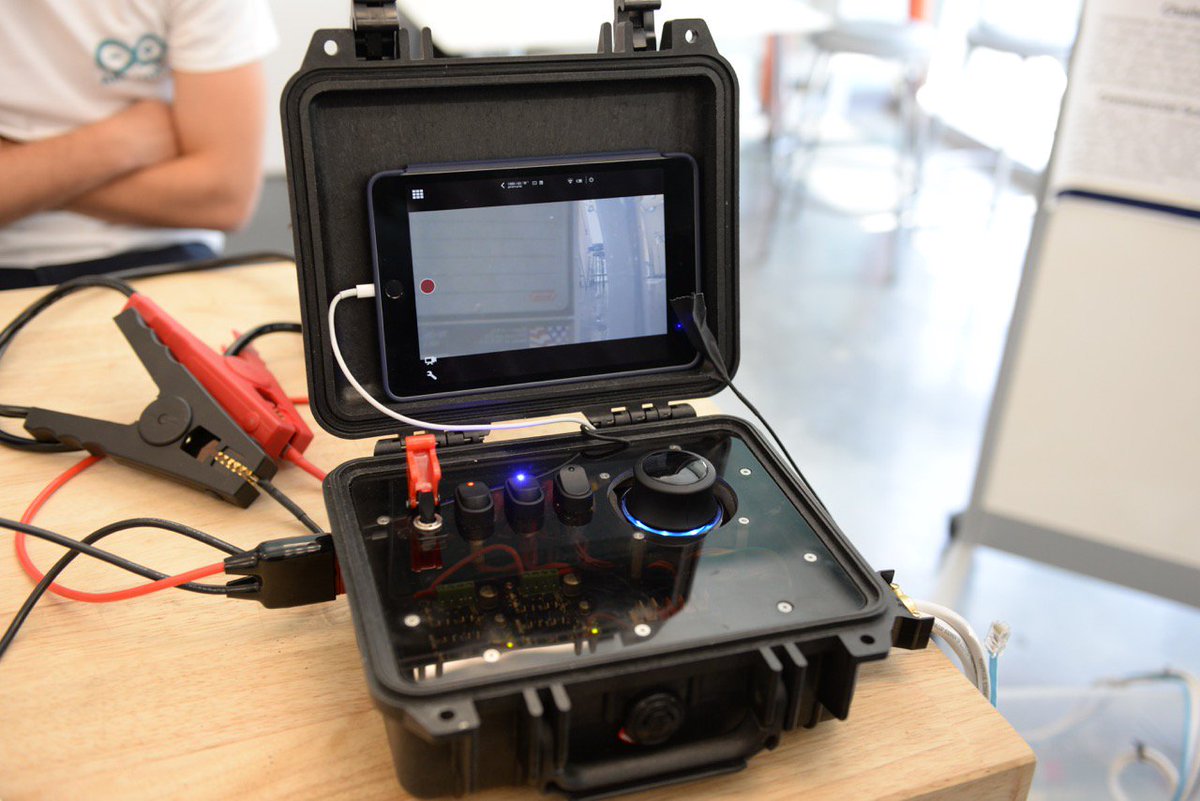 make's tweet image. The Strawberry Creek Explorer is a low-cost ROV powered by @Arduino #MakeArduino #ArduinoD2016 #ArduinoD16