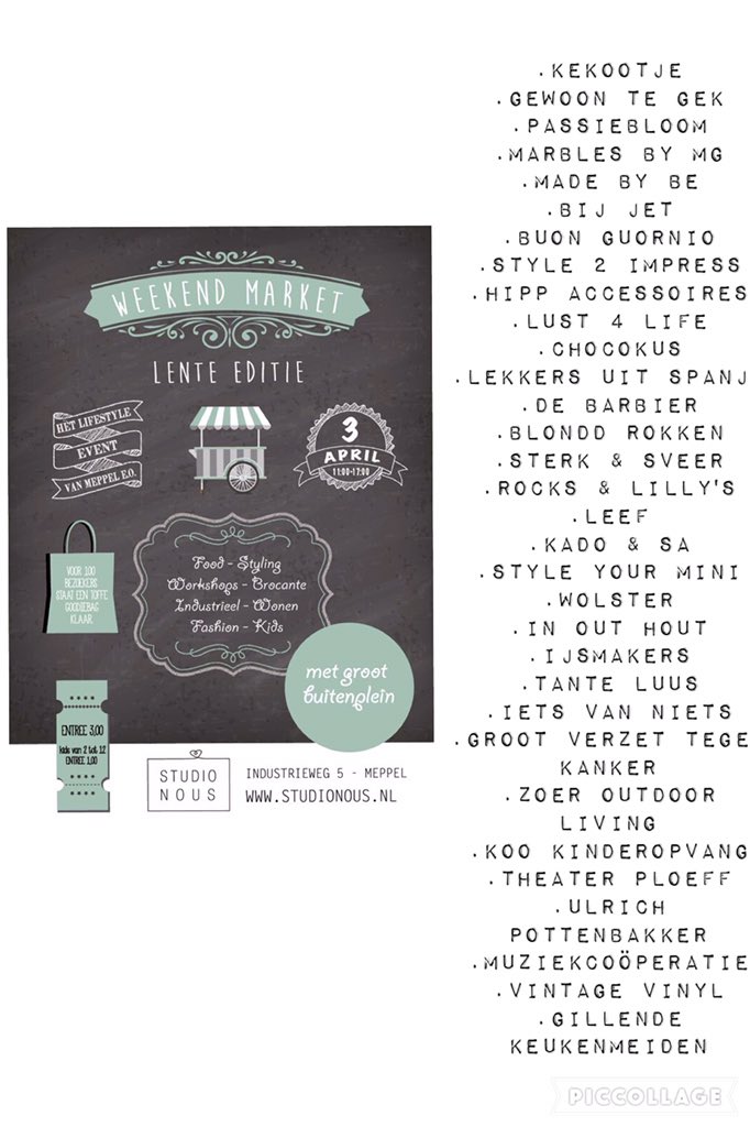 Kom je deze lentezondag met ons vieren? #weekendmarket#meppel